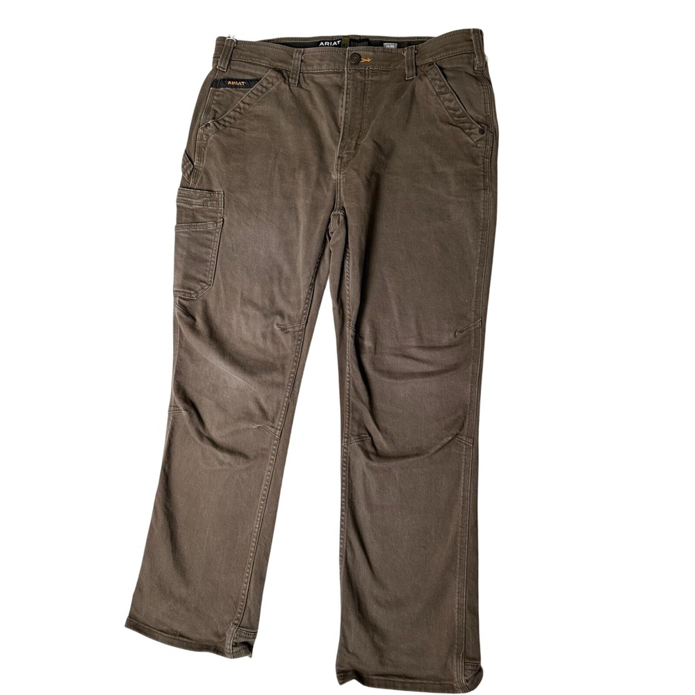 Ariat Rebar M5 Straight Leg Work Pants Brown Size 38x32 Men's